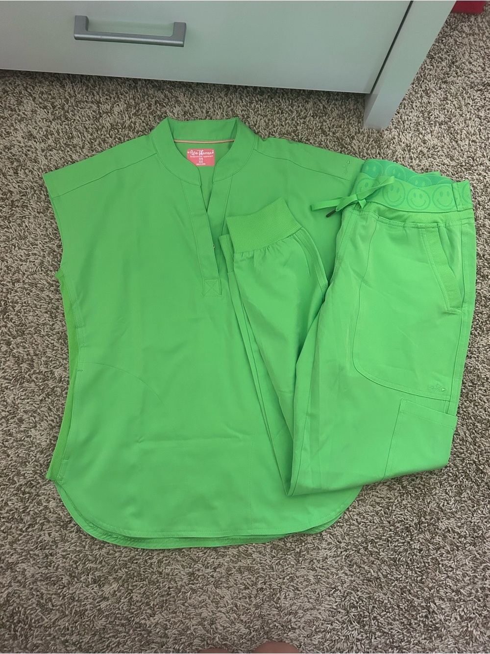 Women's Neon Green Scrub Set